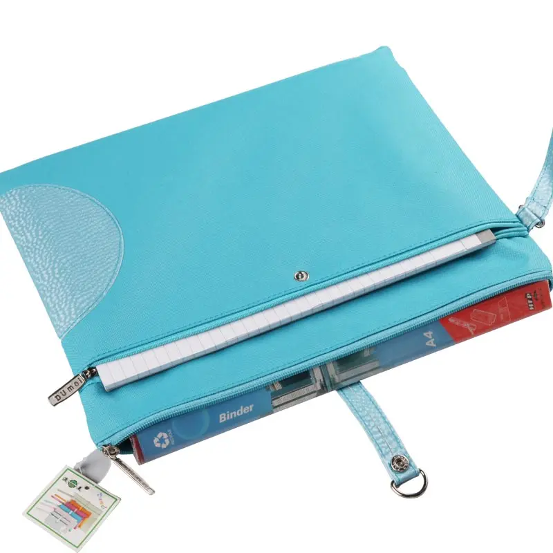 Dumei A4 A5 B6 double-deck portable Snap document bag file pocket with double zipper office school supplies NF-633 | Канцтовары для