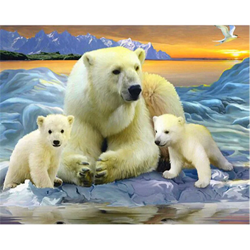 

Polar bear 5D Diy Diamond Painting Crystal Diamond Painting Cross Stitch Needlework Home Decorative BK-4428