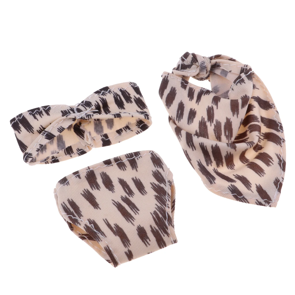 1/6 Scale Doll Swimwear Cute Leopard Swimsuit Bikini Set for 12inch 30cm Girl Doll Dress Up Accessory