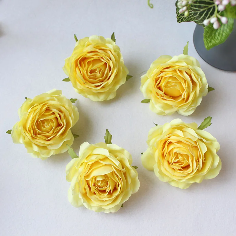  Red Rose Artificial Flower Head White Pink Silk Peony Wedding Party  (19)