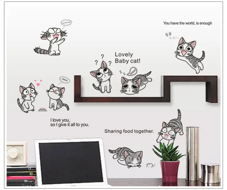 Buy cat wall sticker decals Lovely Baby Cats wall