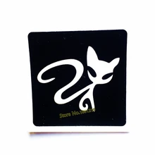 Мультяшная кошка хна милый трафарет для татуировки для женщин и девочек, Аэрограф для тела, живопись, маленькая хна, тату-наклейка, шаблон для ног, ручная работа