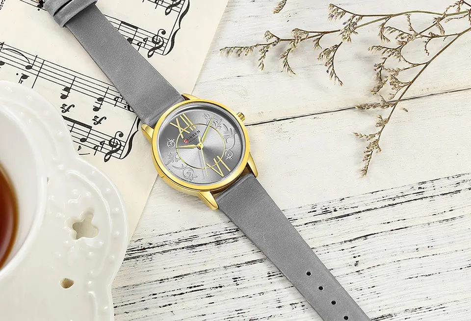 Женские часы CURREN Модные креативные Аналоговые кварцевые наручные часы Reloj Mujer повседневные кожаные женские часы Montre femme