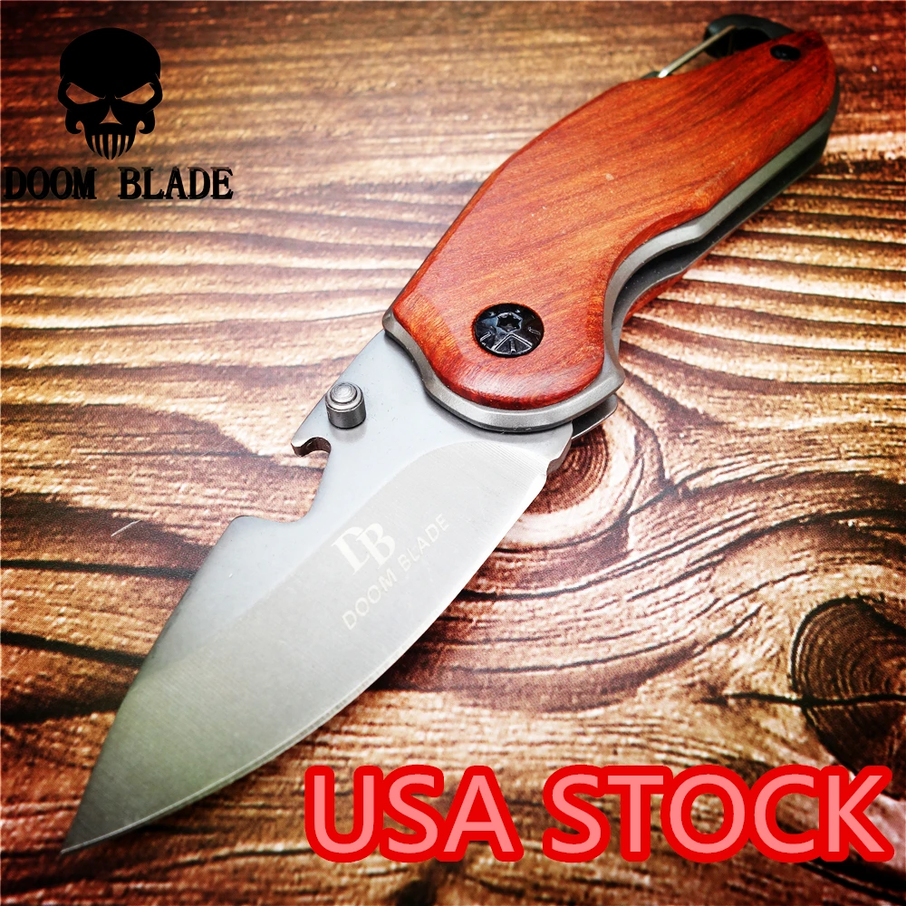 

146mm 5CR15MOV Blade Knives Folding Knife Wooden Handle Pocket Tactical Knife Outdoor Camping Multifunctional Knife Tool