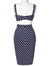 Women sexy Pencil Polka Dot Dresses Summer 2017 Sheath 50s Vintage Ladies club Plus Size Clothing Vestidos Bodycon office Dress
