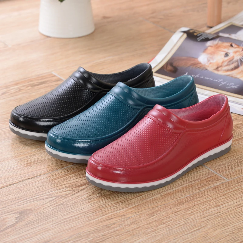 SWYIVY Rain Boots Woman 2018 Summer Low Cut Female Rubber Shoes Waterproff Kitchen Anti-skid Shoes Rainboots 40 Rain Boots