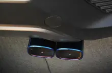 Car stainless steel Grilled blue Exhaust Muffler Tip End Pipes 1pcs for Hyundai 2014 2015 2016 2017 Creta
