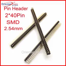 20 pcs 2*40 pinos de Duas Carreiras 2.54mm Espaçamento 2*40 P Pin Header Flexível flat Pin Curvo Agulha Masculino Pin Conector em linha reta