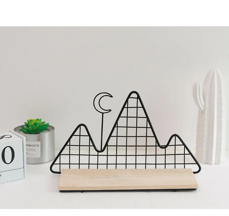 

1PC Moon Iron Art Storage Rack Nordic Style Bedroom Living Room Solid Wood Wall Hanging Home Decoration Storage Shelf JL 251