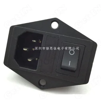 

100PCS 3 in 1 10A AC Power Ports Adapter with Fuse ear ON/OFF Switches Industury AC Power Socket
