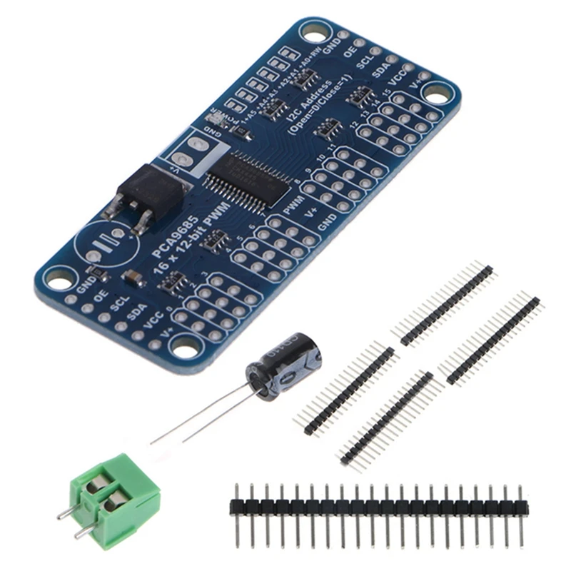 

2019 Hot Sale 16-Channel 12-bit PWM Servo Drive Shield Module I2C PCA9685 For Arduino New