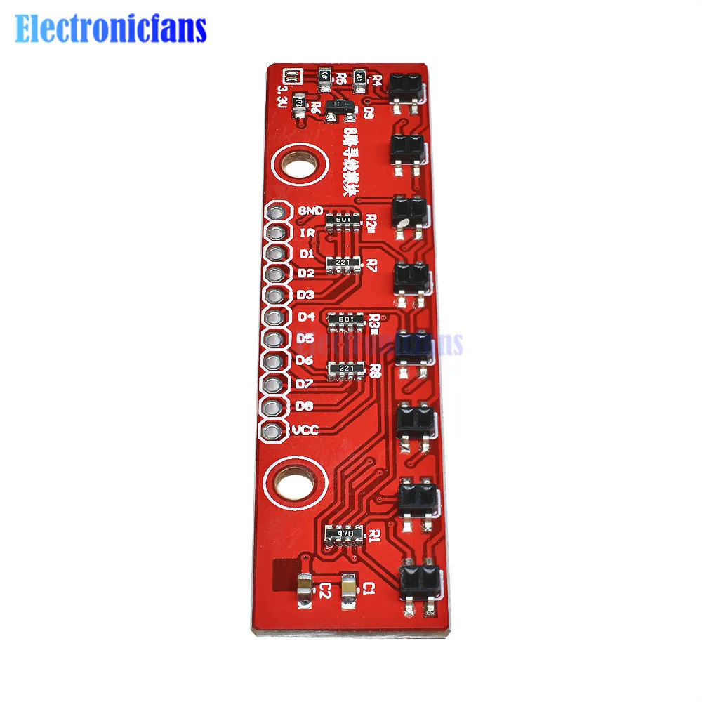 Diy 8-Канальный инфракрасный отслеживающий датчик детектор 8 битов модуль слежения для Arduino умный автомобиль робот лаборатория 5 В DC