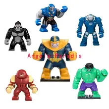 60 шт. Супер Герои Халк Зеленый Джаггернаут танос Железный человек Дарксайд гориллы grood строительные блоки детские игрушки