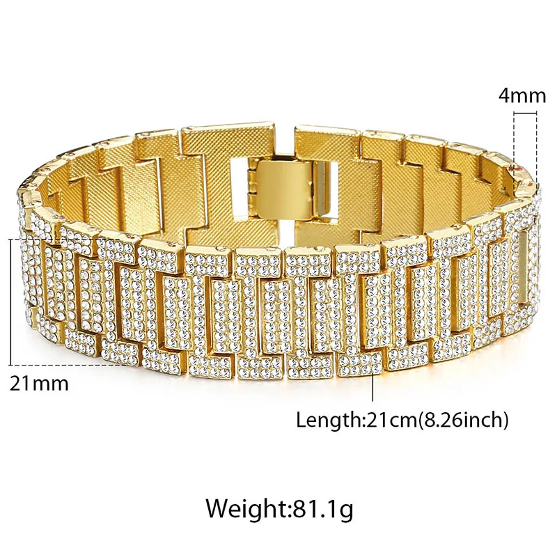 Davieslee Iced Out мужские браслеты золотой браслет цепочка для мужчин модный мужской