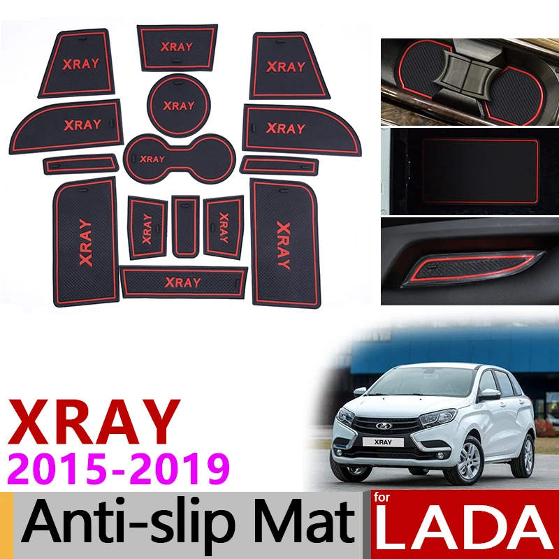 Скидка Для LADA XRAY Противоскользящий резиновый коврик для чашки 15 шт. 2015 2016 2017 2018 аксессуары для интерьера наклейка для автомобиля