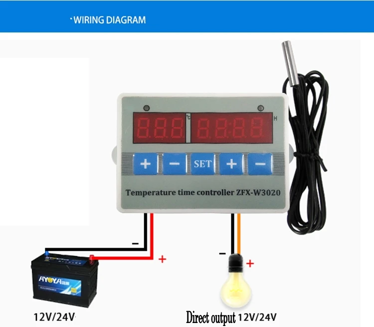 220 в 12 В 24 В таймер синхронизации и регулятор температуры Термостат Регулятор контроля времени переключатель с датчиком - Цвет: DC 24V