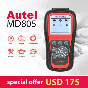 

AUTEL MaxiDiag Elite MD805 All Systems Diagnostic Tool OBDII Scanner EPB/OIL Service Reset MD 805 Code Reader MD808 Pro