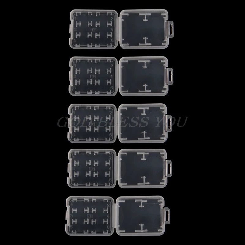 10 шт пластиковый прозрачный стандартный SD SDHC чехол для держателя карты памяти коробка для хранения