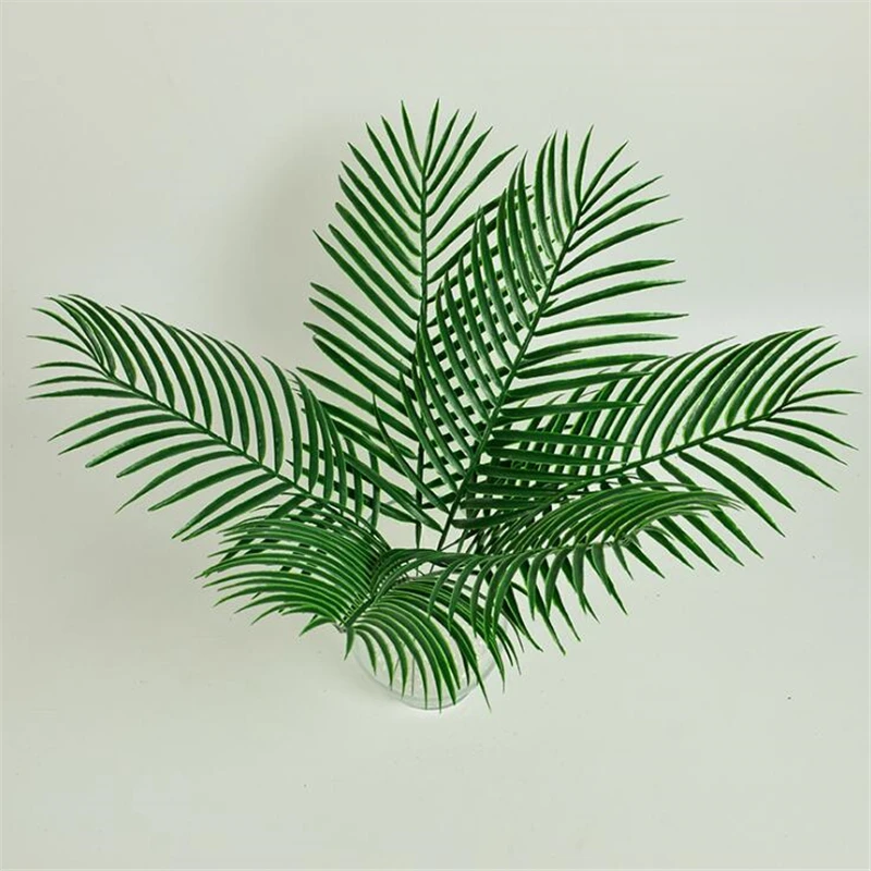 Artificial fake Plastic Leaves green plants Fake Palm Tree Leaf Greenery for Floral flower