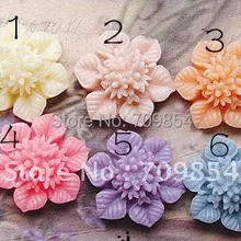 100 шт./лот 20 мм кабошон из смолы с цветком для кулон в виде блюдца 6 видов цветов телефон украшения фурнитура