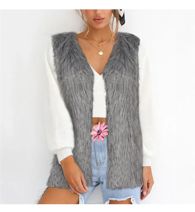 Women's autumn and winter new imitation fur sleeveless shirt vest European and American fashion fashion explosion models women's vest wild (3)