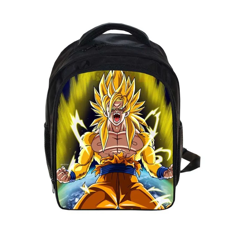 saiyan goku náilon saco de livro zíper