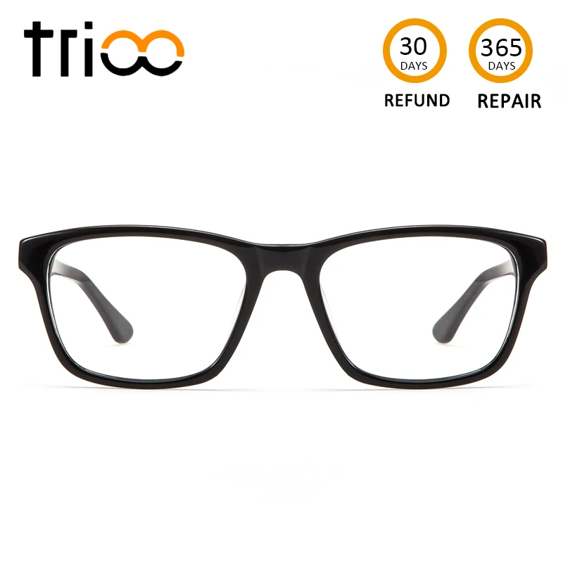 

TRIOO Optical Spectacles Simple Black Square Prescription Eye Glasses for men Unisex Reading Minus Glasses Astigmatic Eyewear