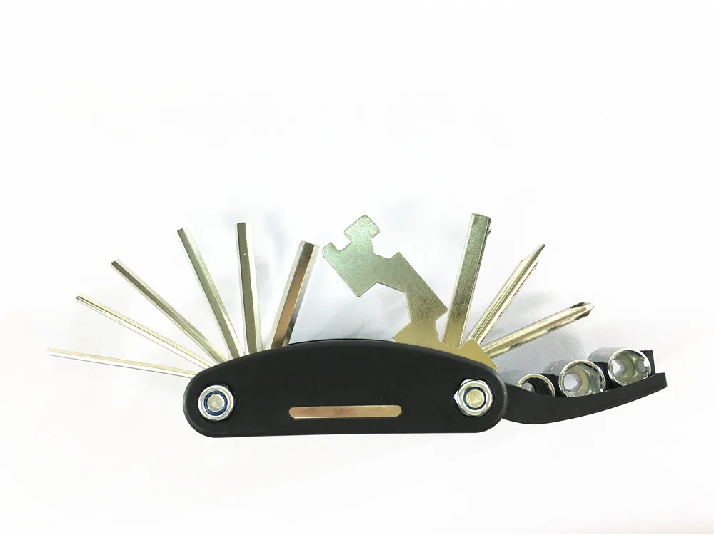 

16-in-1 multi-purpose bicycle repair tool kit hex wrench + flat wrench + screwdriver + nut tool + sleeve extension rod boutique