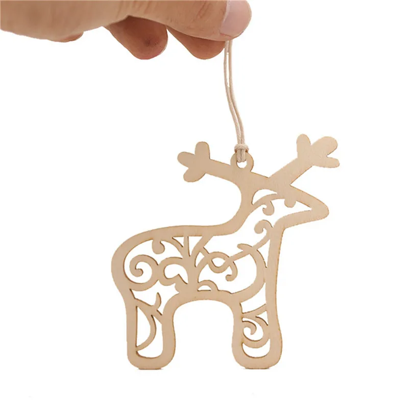 6pcsset New Wooden Labels Christmas Hanging Ornaments Craft Xmas Gifts Toys Christmas Tree Decoration Pendants #F#40NV19 (1)