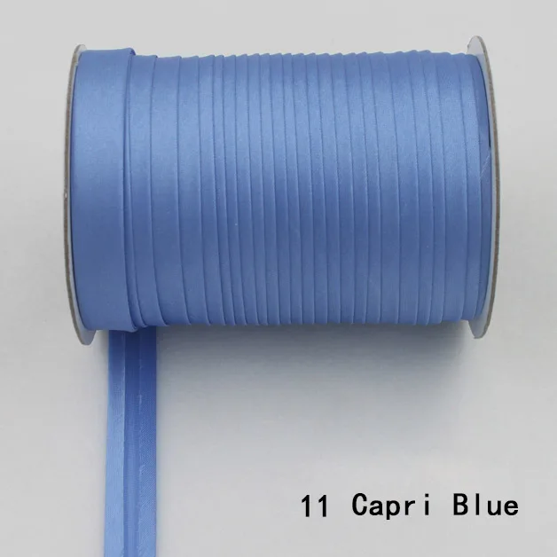 100 ярд полиэстер 5/"(15 мм) атласная косая лента косая Привязка сплошной цвет для пошив одежды «сделай сам» и обрезки - Цвет: 11    capri blue