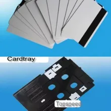 Двухсторонняя струйная печать печати пустой белый ПВХ ID карты с магнитной полосой 230 шт.+ лоток 2 шт