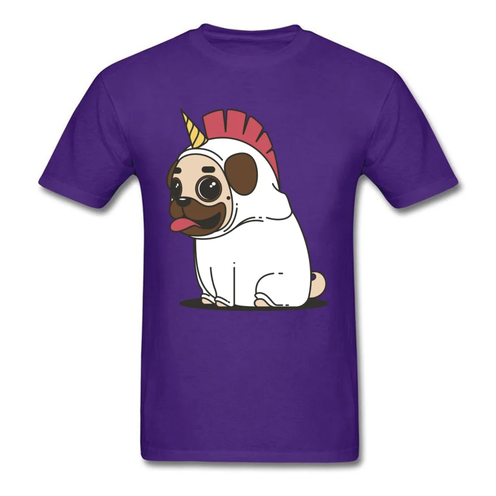 Tops & Tees Unicorn pug dog Father Day 2018 Newest Gift Short Sleeve 100% Cotton Round Collar Man T Shirt Gift Sweatshirts Unicorn pug dog purple