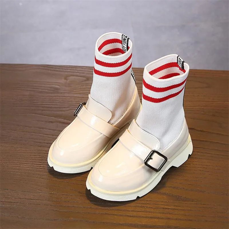

Hot Sale Kids Socks Shoes High Tube Baby Shoes New Childrens Breathable Mesh Shoes Soft Baby Shoes Students Sneakers Girls Boots
