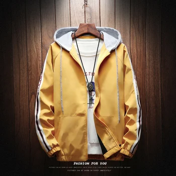 

Men's casual loose-fitting hooded jackets for spring/fall 2019/ windbreaker jacket /Men's plus-size jacket s-4xl