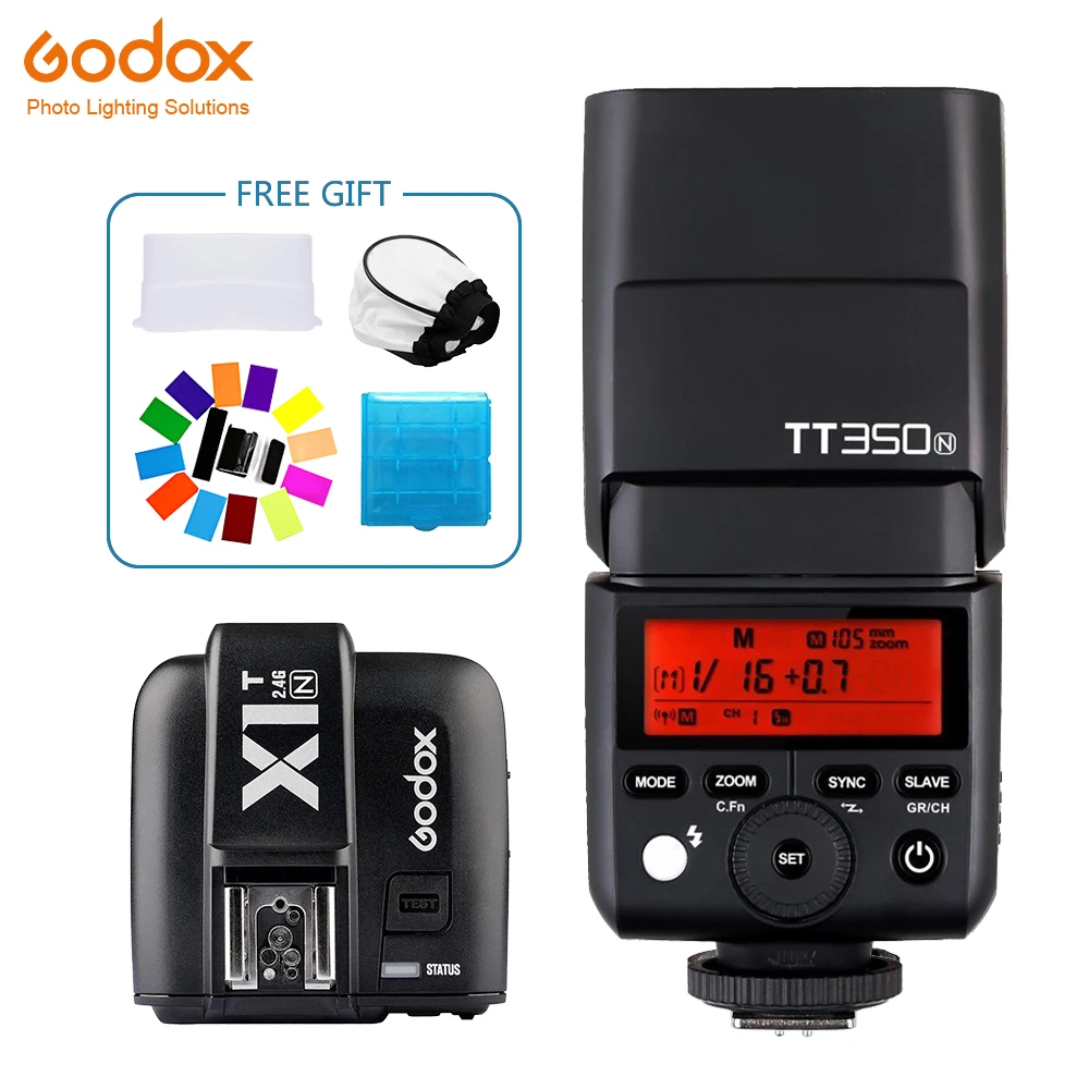

Godox TT350 Mini TT350N Speedlite flash TTL 2.4G+X1T-N Transmitter Wireless Flash Trigge for nikon Camera D800 d700 D7100 D700