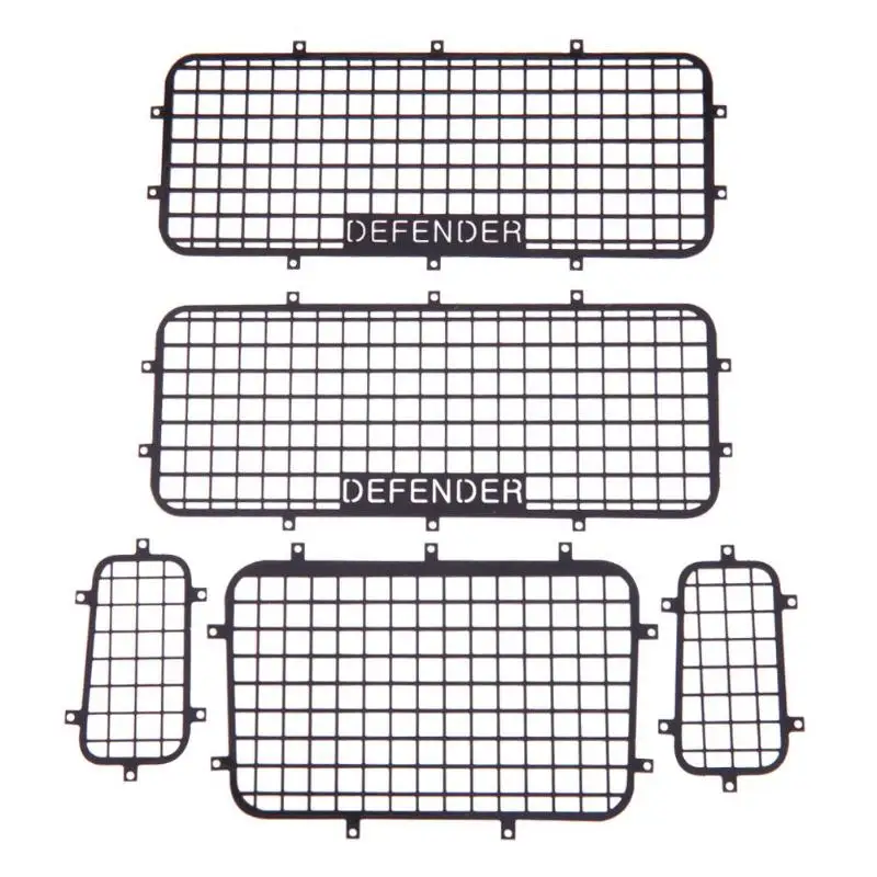 5 шт. металлическая оконная сетка защитная сетка с логотипом DEFENDER для 1/10 RC Гусеничный автомобиль Traxxas TRX-4 практичные аксессуары для радиоуправляемого автомобиля