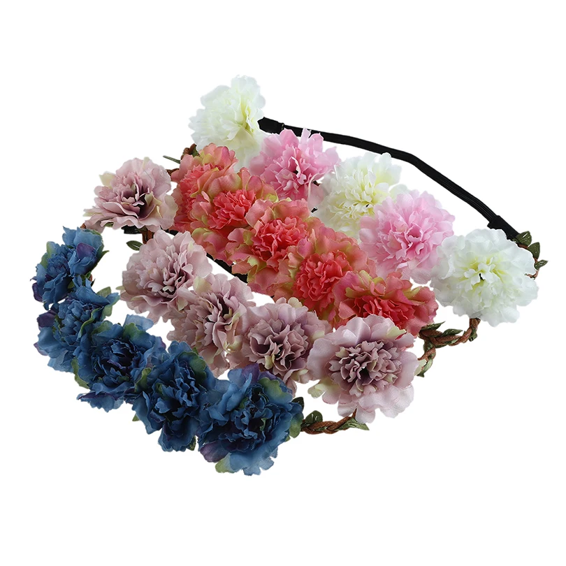 Haimeikang Цветок Корона повязка для волос аксессуары для девочек цветочный обруч на голову невесты Свадебный венок повязка на голову вечерние волосы