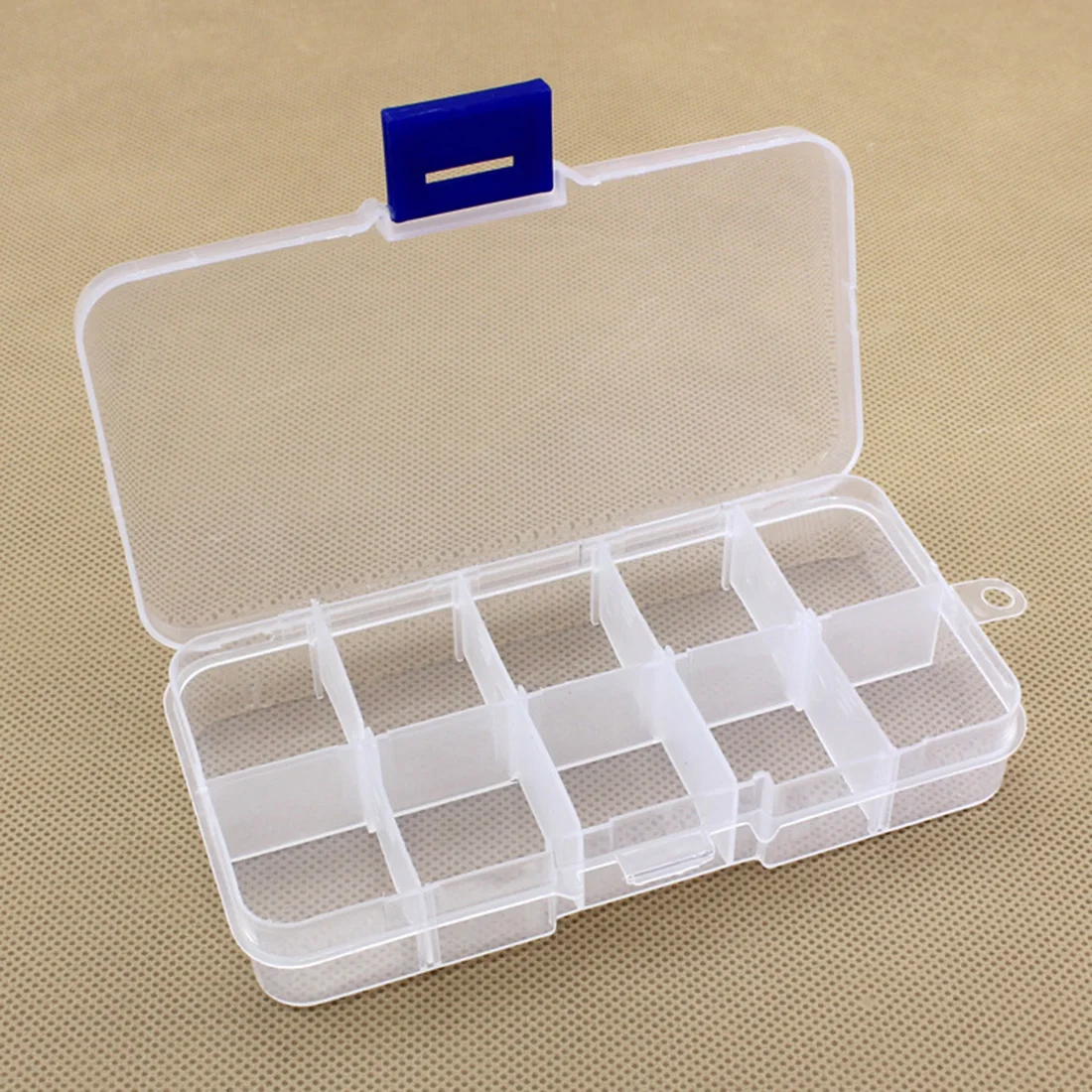 10 слотов Регулируемая прозрачная пластиковая коробка для хранения Чехол-контейнер органайзер для косметики ювелирные изделия бусины Швейные таблетки рыболовные снасти - Цвет: Синий