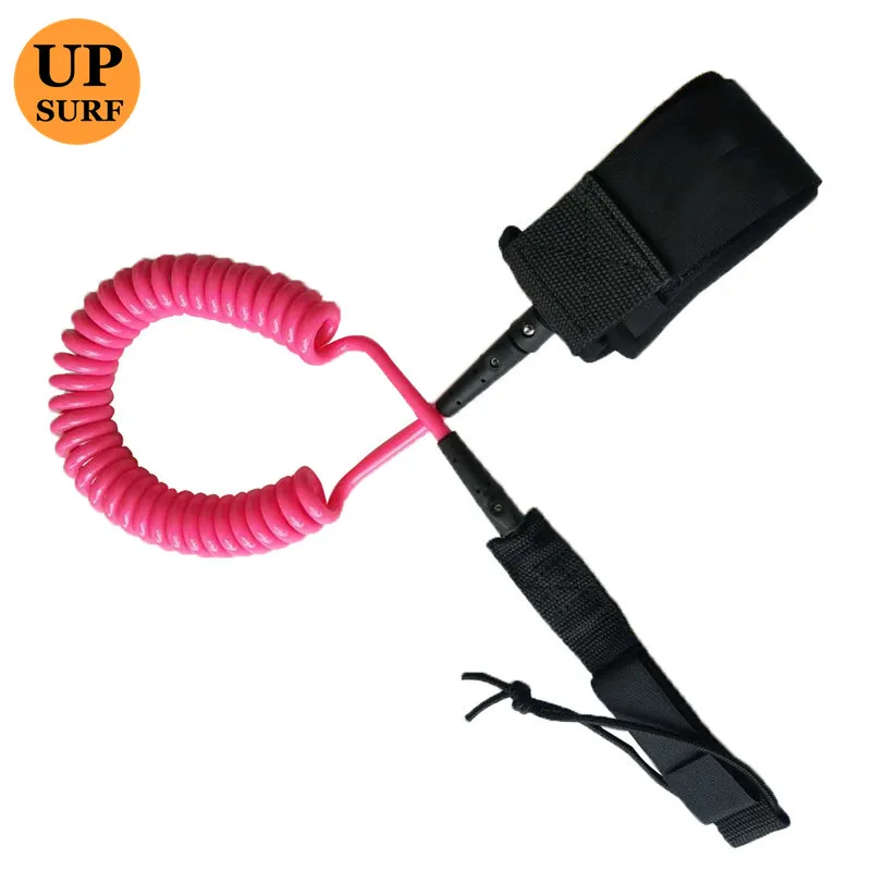 

Surfboard Leash 10ft 8mm Coil Leash pink color Neoprene Strape Leash Wake Board Coil Leash