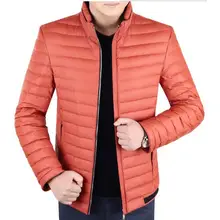 M-4XL Горячая зима Мужская Новая Досуг Мода белая утка вниз короткий тонкий пуховик