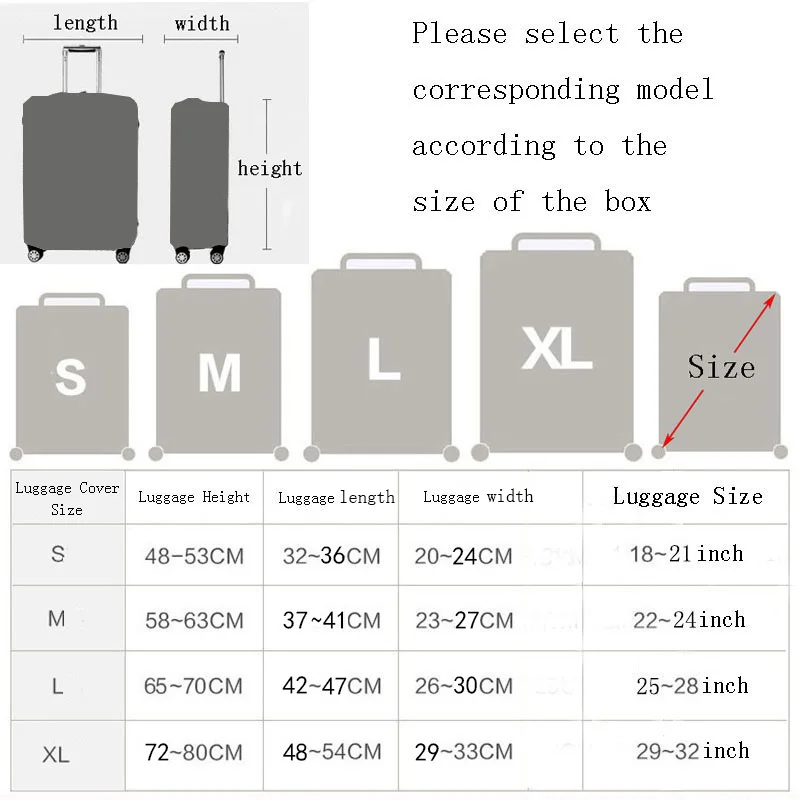 Утолщенный чехол для дорожного костюма 19-32 дюймов, эластичные разноцветные чехлы для багажа, защитный чехол для тележки, аксессуары для путешествий