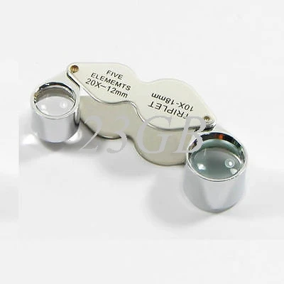 

2017 Triplet Magnifier Jewelry Eye Loupe 20X&10X 1PC M10