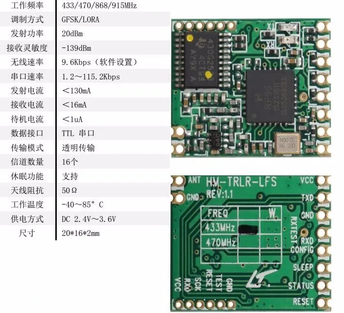 HM-TRLR-S-868 [MOD TXRX LORA 100 мВт 433/868/915 МГц HM-TRLR-S HM-TRLR-SW