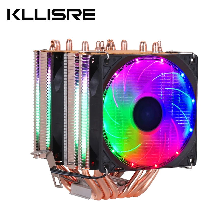 Радиатор охлаждения ЦП RGB с 6 теплотрубками 3PIN 4PIN 2 вентилятора для Intel 1150 1155 1156 1366