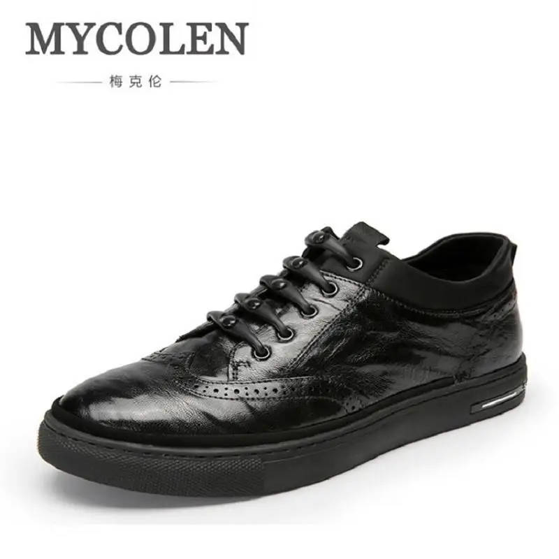 

MYCOLEN Men Genuine Leather Shoes Luxury Band Breathable Men Shoes Casual Male Shoes Designer Comfort Men Flats chaussures homme