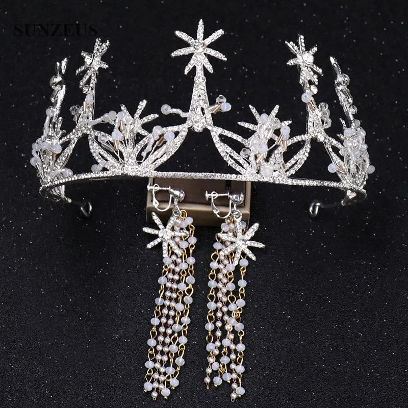 Серебристая металлическая свадебная корона тиара блеск кристалл оголовье свадебные queen корона аксессуары для бракосочетания SQ0328