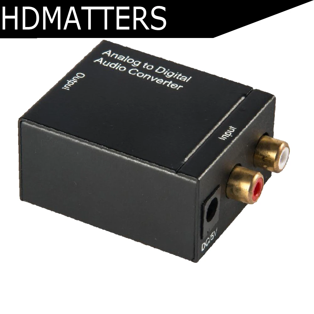 

Audio converter RCA L/R Analog To Digital Optical SPDIF Coaxial Audio Converter Adapter with power Supply