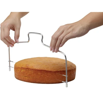 

Ustensiles Patisserie Stainless Steel Slicer Adjustable 2-Wire Cake Leveler Baking Cutter Cake Decorating Tools