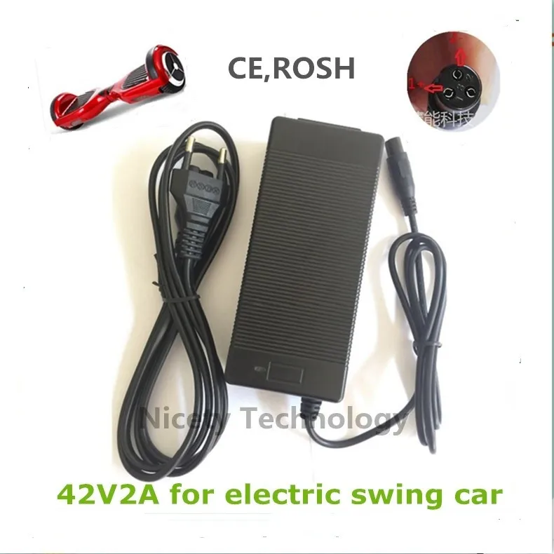 42V 2A Power Adapter PowerFast 3-Prong Inline Connector Battery Charger For Pocket Mod, Sports Mod, and Dirt Quad