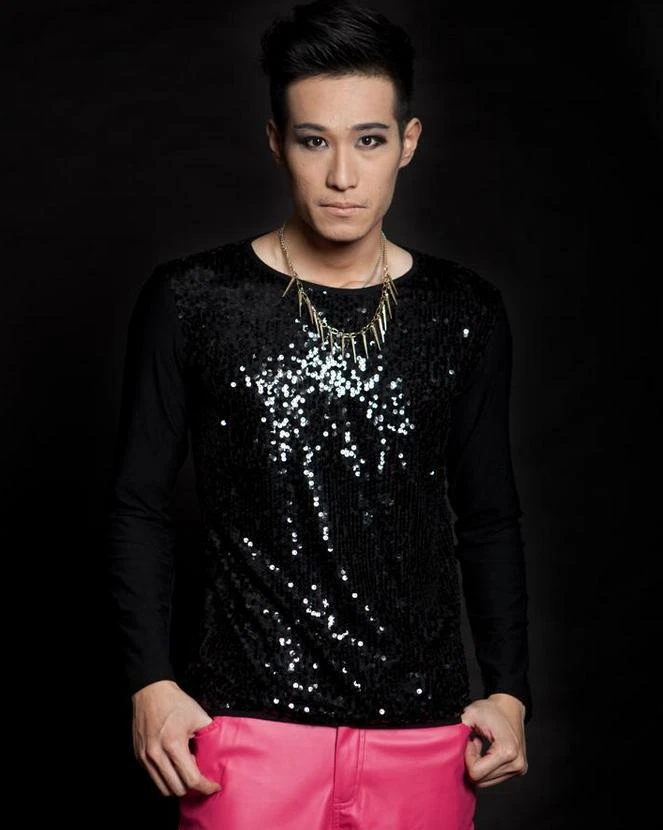 T shirt paillettes uomo Clearance